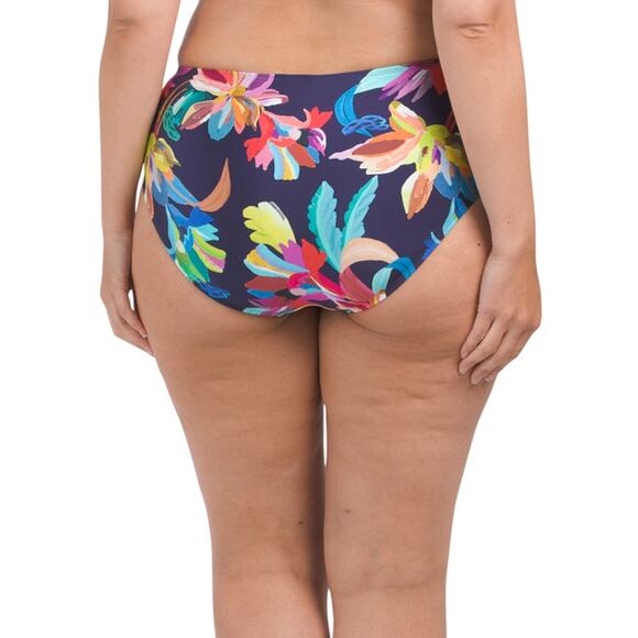 Becca Reversible Side Tie Sz 22W Floral Bikini Bottom - Picture 4 of 6